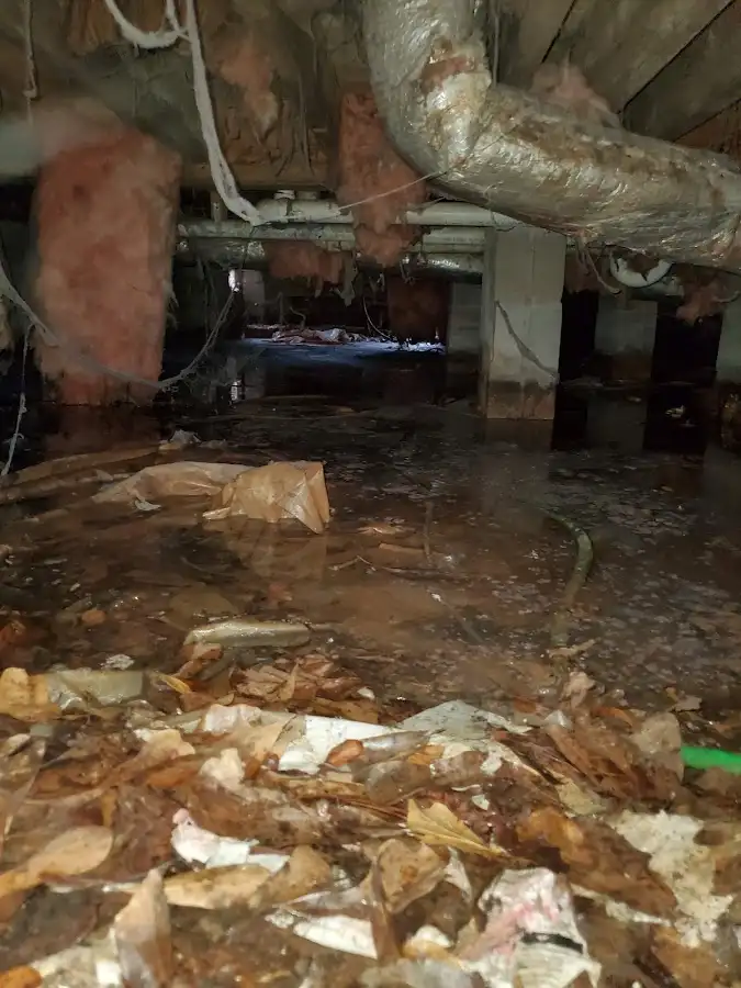 Crawl space flood assessment for Commercial Water Damage Restoration in Fall River